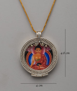 Silver Locket Craft | Locket with Buddha Art