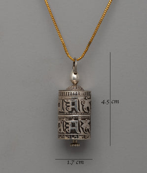 Silver Prayer Wheel | Locket Pendant