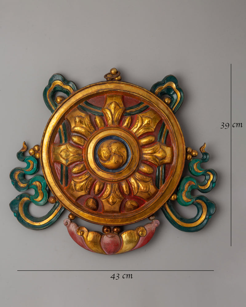 Dharma Wheel Wall Hanging | Spiritual Buddhist symbol of Buddha Teaching