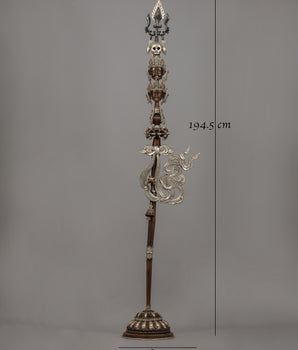 Sacred Khatvanga Staff for Buddhist Rituals | Buddhist Sacred Artifact