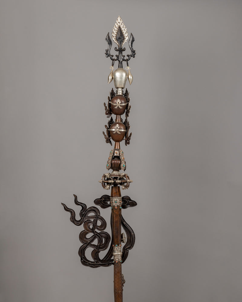 Sacred Khatvanga Staff for Buddhist Rituals | Buddhist Sacred Artifact