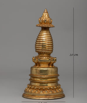 Traditional Buddhist Handmade Kadampa Stupa | Sacred Sculpture for Spiritual Growth and Peace