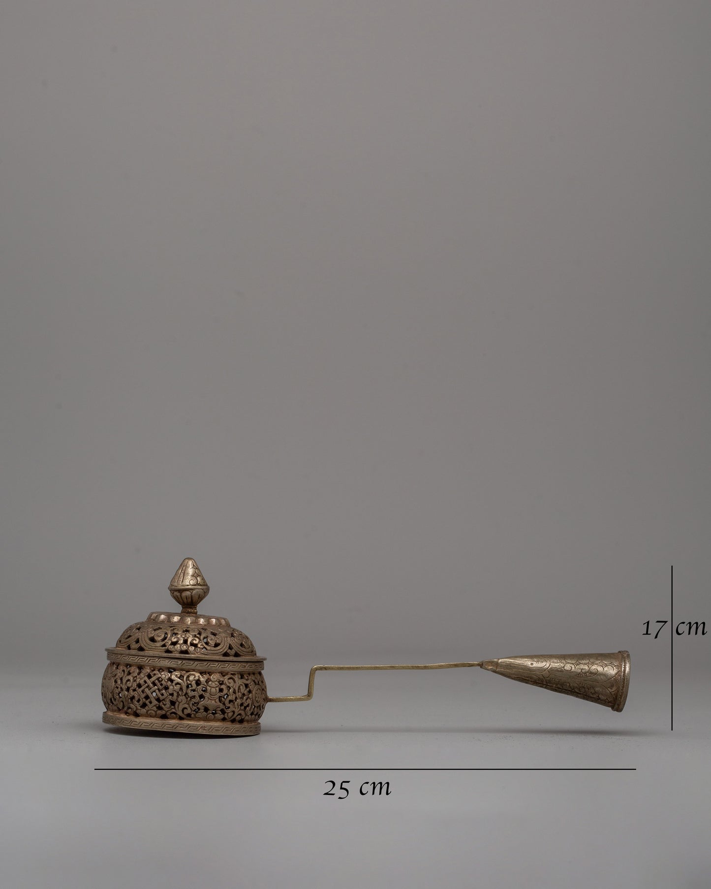 Incense Burner with Handle | 80% Silver Buddhist Incense Burner