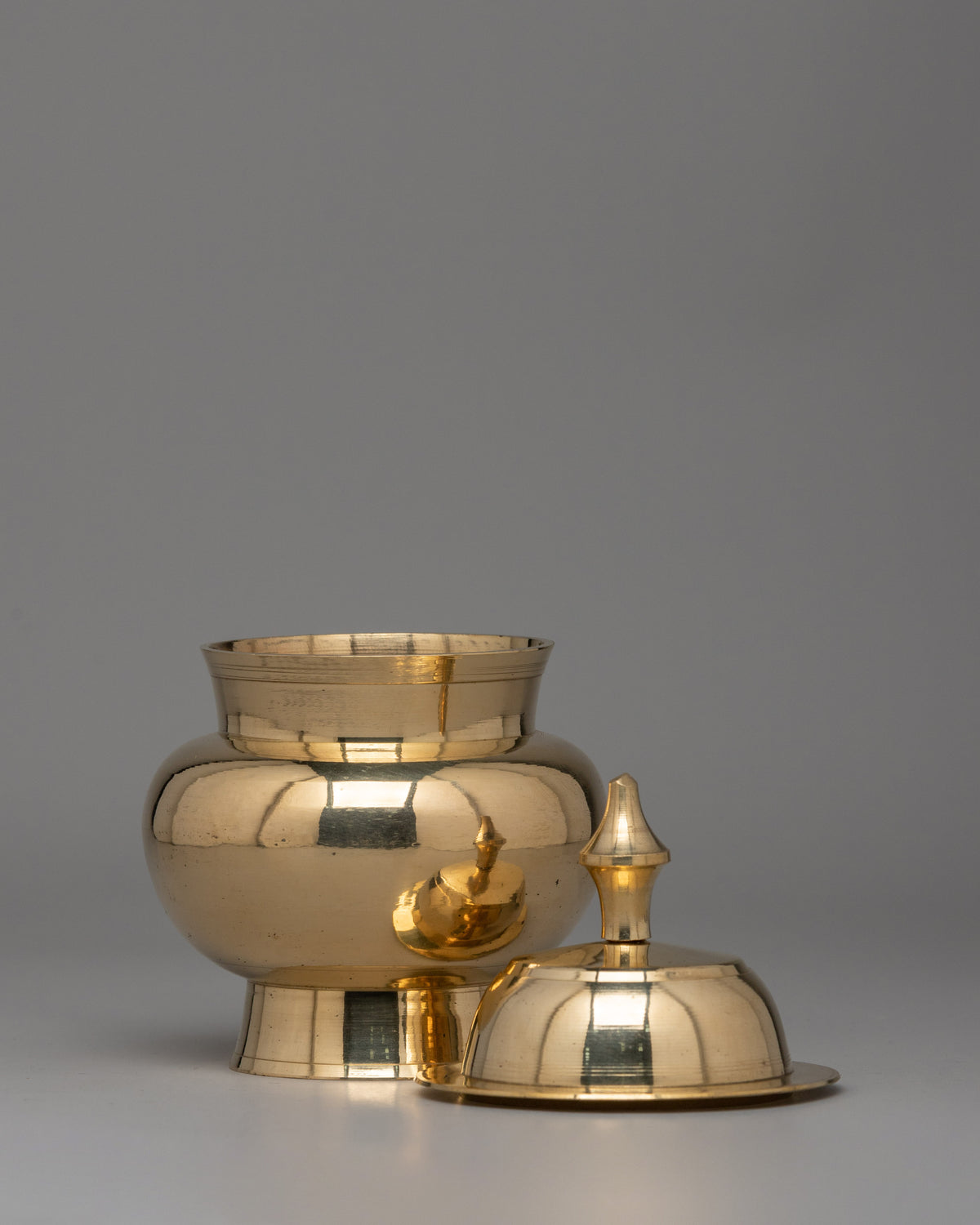 Sacred Buddhist Rice Pot | Brass Altar Offering Vessel