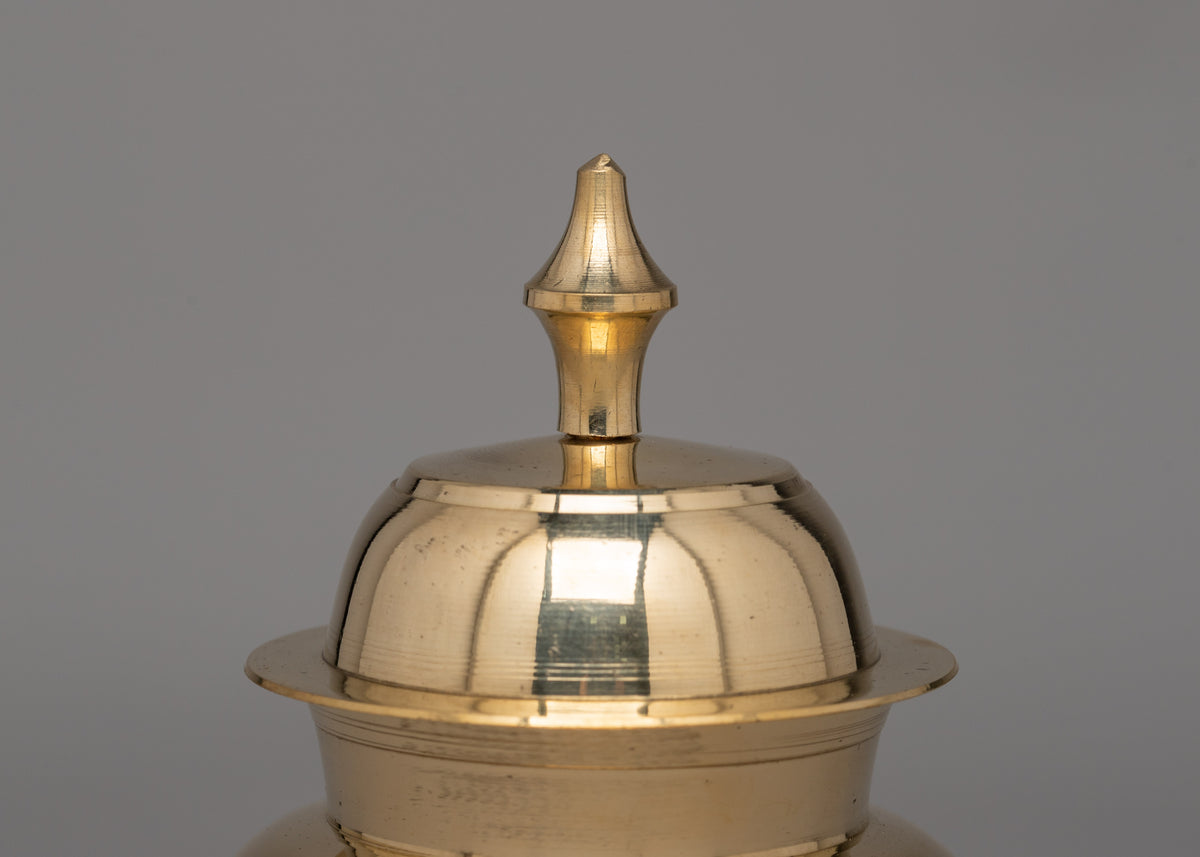 Sacred Buddhist Rice Pot | Brass Altar Offering Vessel