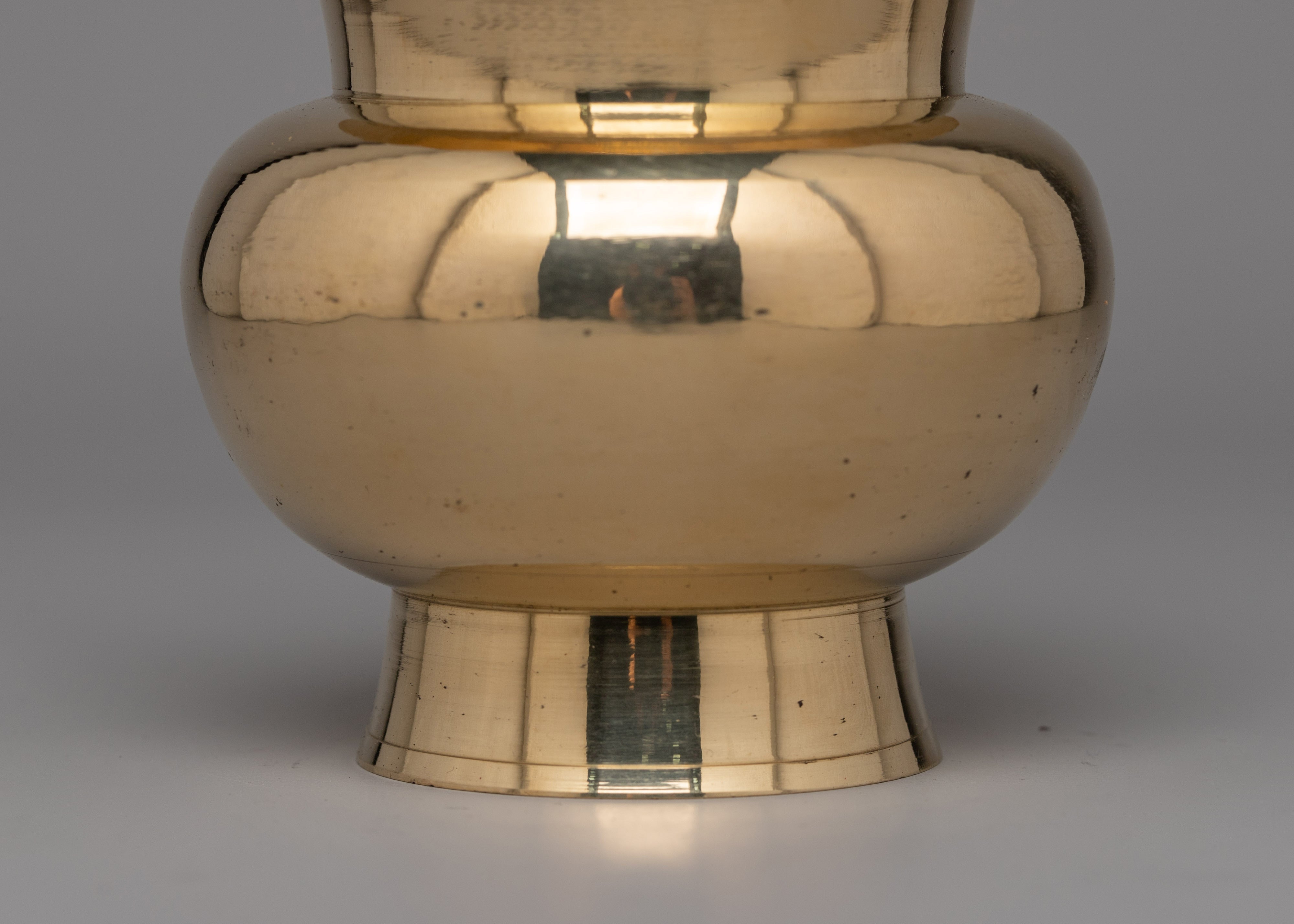 Sacred Buddhist Rice Pot | Brass Altar Offering Vessel