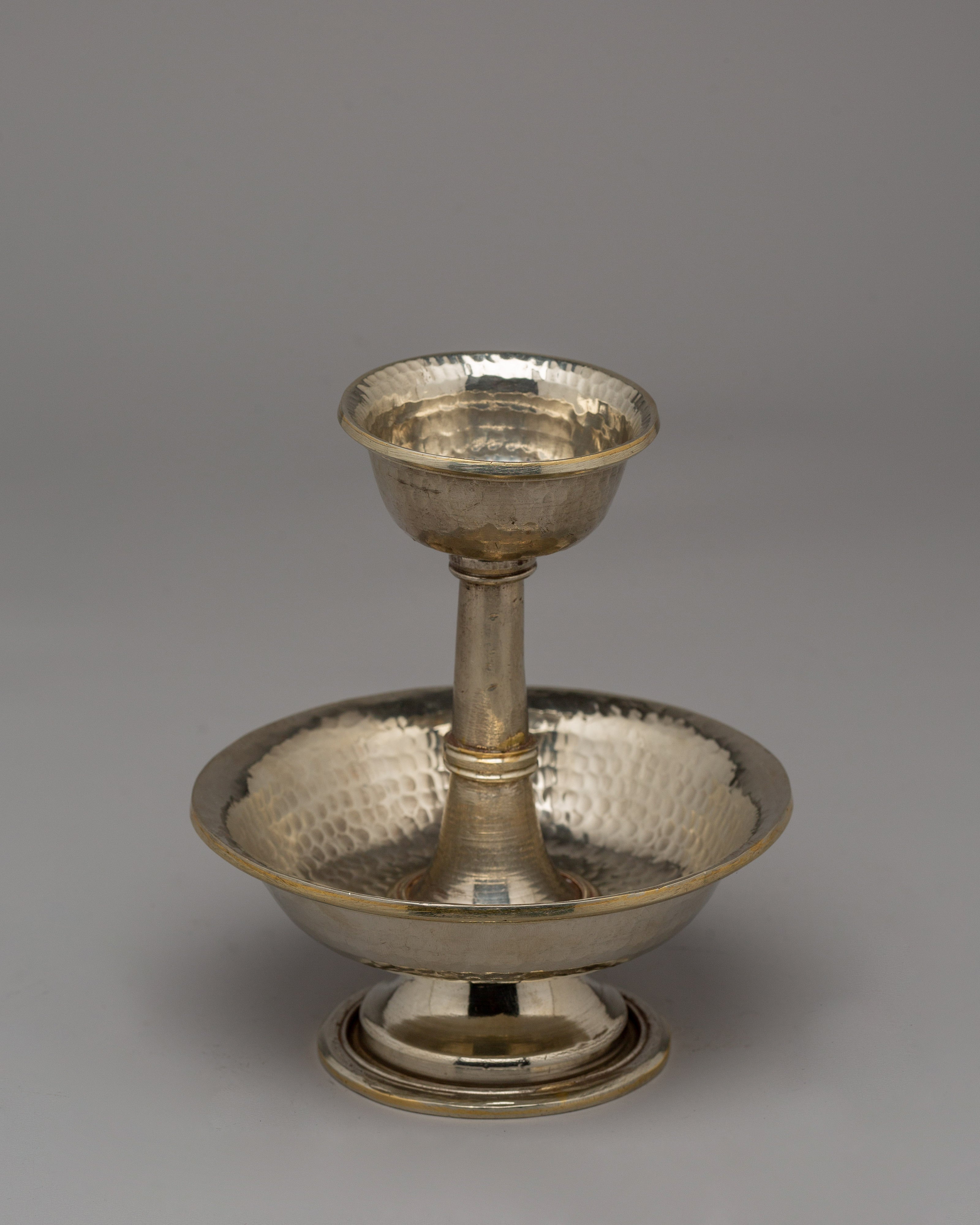 Traditional Tibetan Serkyem Set | Brass Altar Offering Bowl