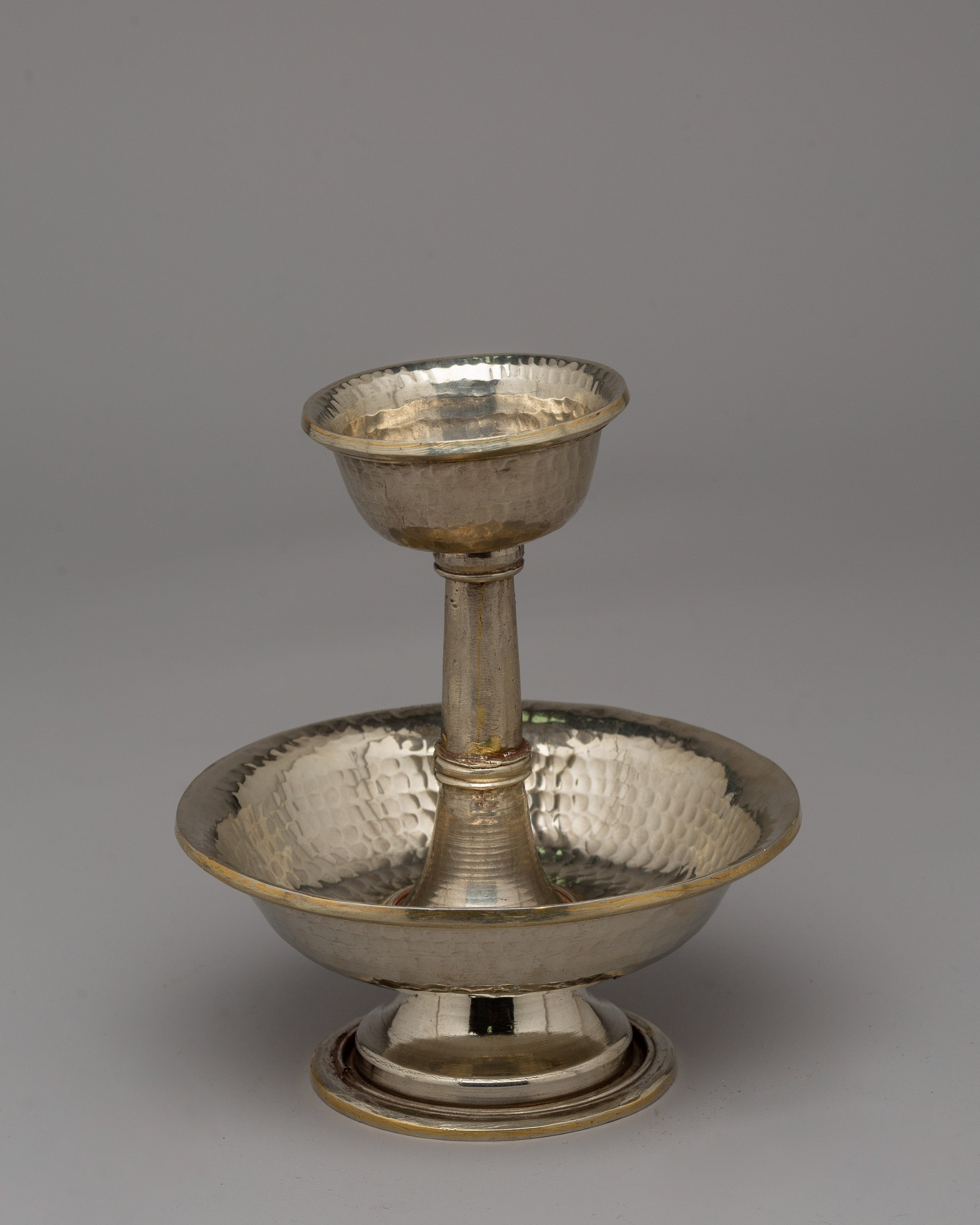 Traditional Tibetan Serkyem Set | Brass Altar Offering Bowl