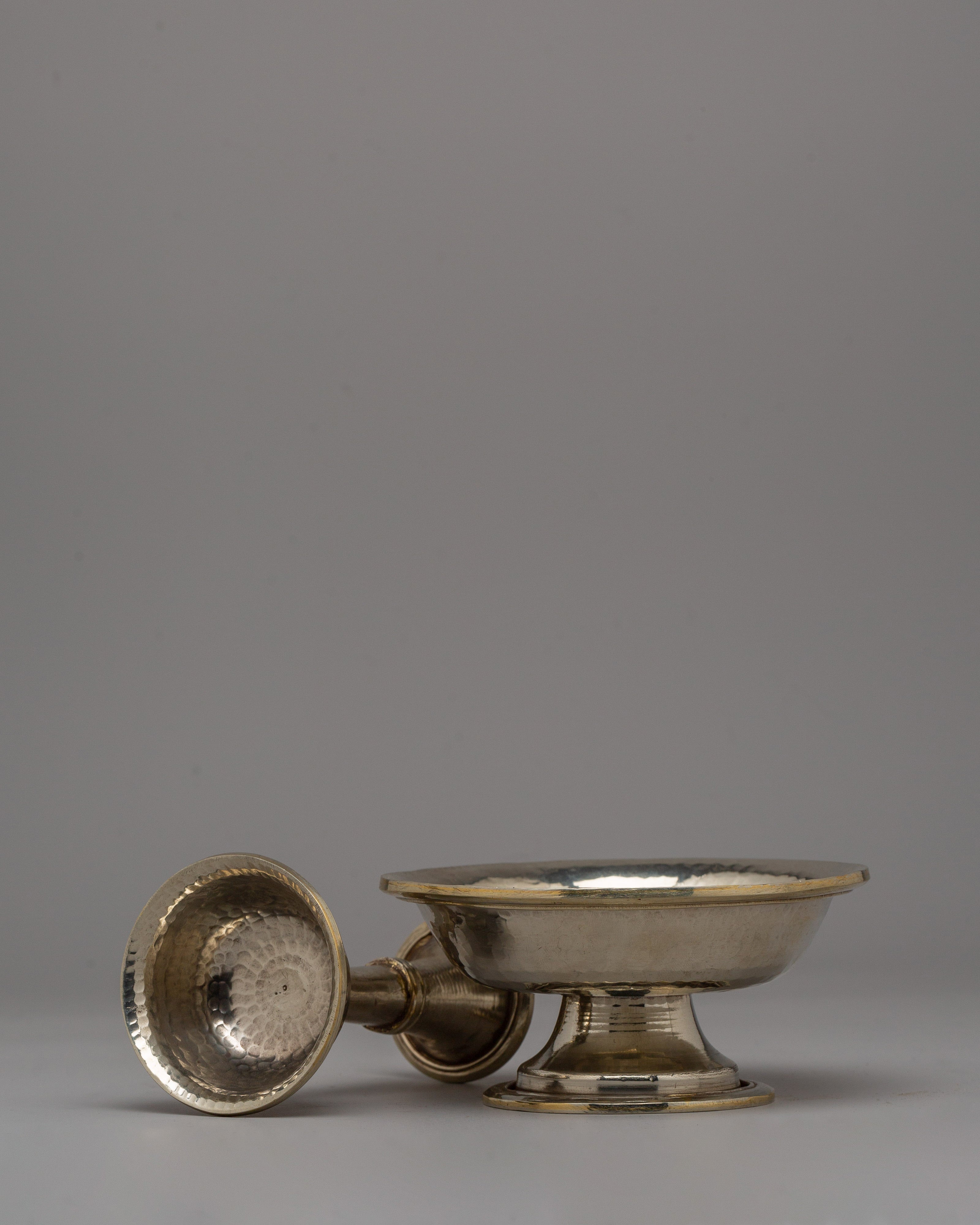 Traditional Tibetan Serkyem Set | Brass Altar Offering Bowl