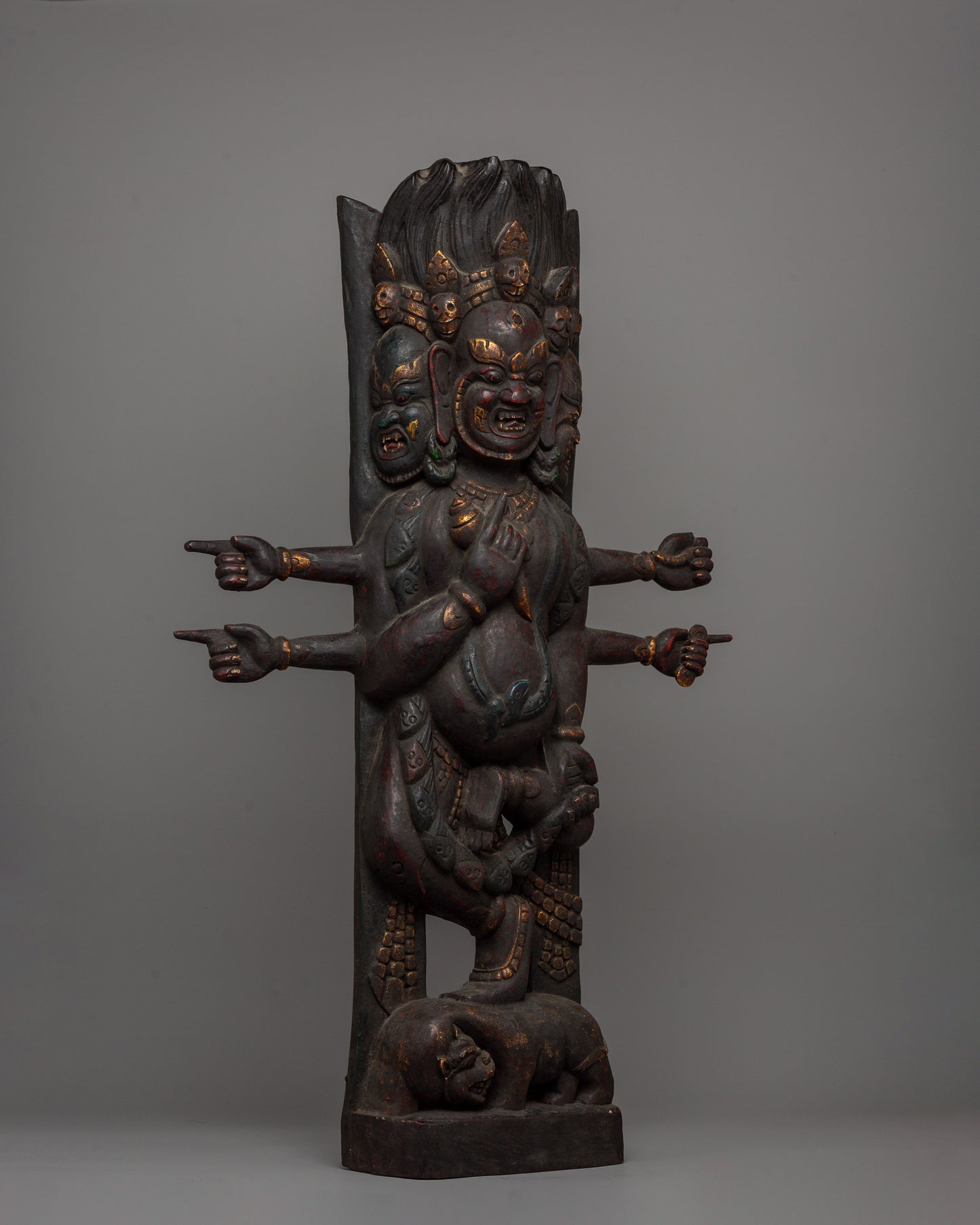 Bhairav Wooden Strut | Handcrafted Decor for Cultural and Spiritual Spaces