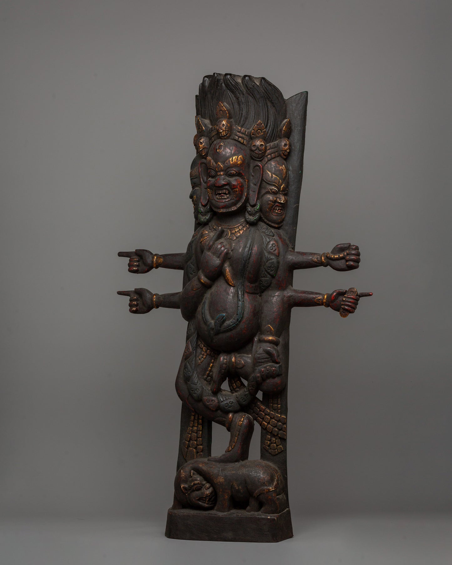 Bhairav Wooden Strut | Handcrafted Decor for Cultural and Spiritual Spaces