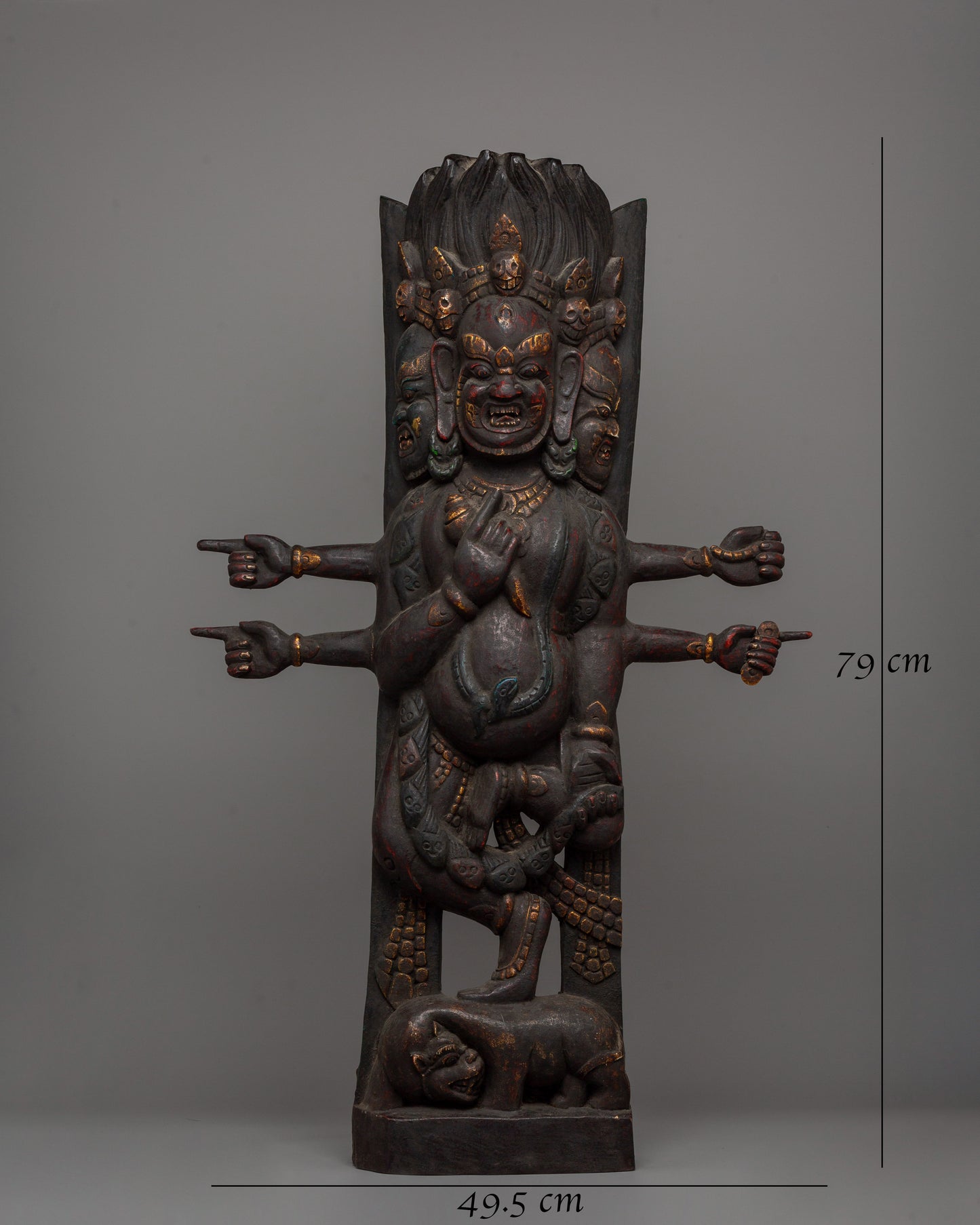 Bhairav Wooden Strut | Handcrafted Decor for Cultural and Spiritual Spaces