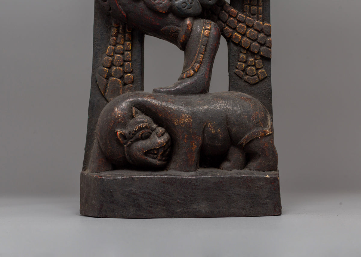 Bhairav Wooden Strut | Handcrafted Decor for Cultural and Spiritual Spaces