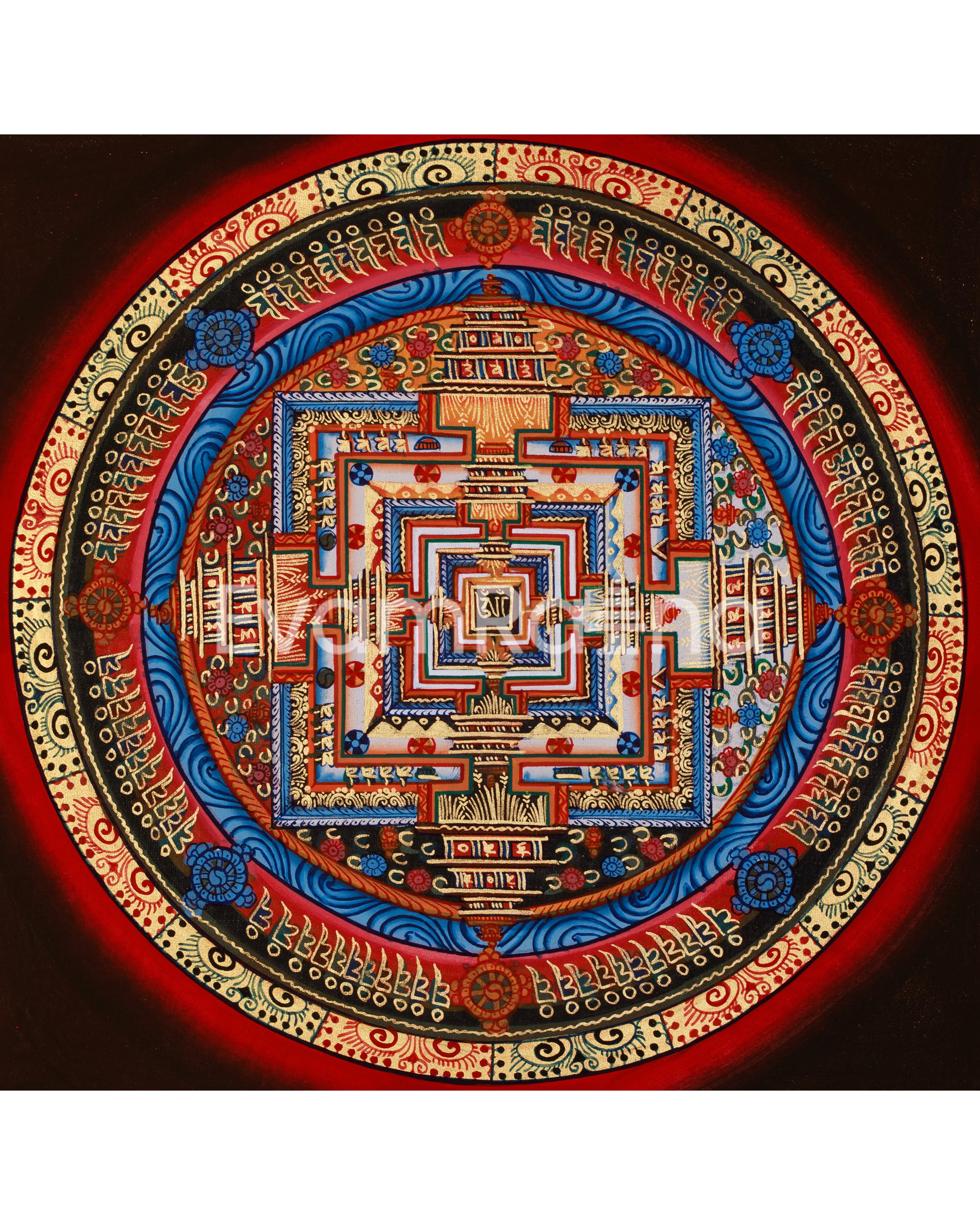 Small Kalachakra Mandala Thangka | Tibetan Buddhist Sacred Art