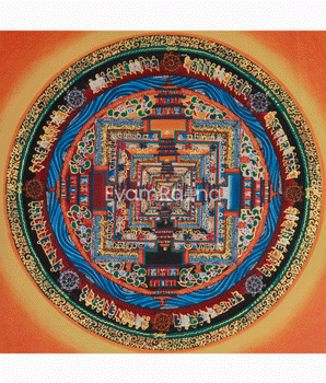 Small Kalachakra Mandala Thangka | Tibetan Art of Time and Cosmic Balance