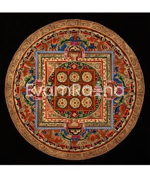 Original Hand-Painted Round Mandala Thangka