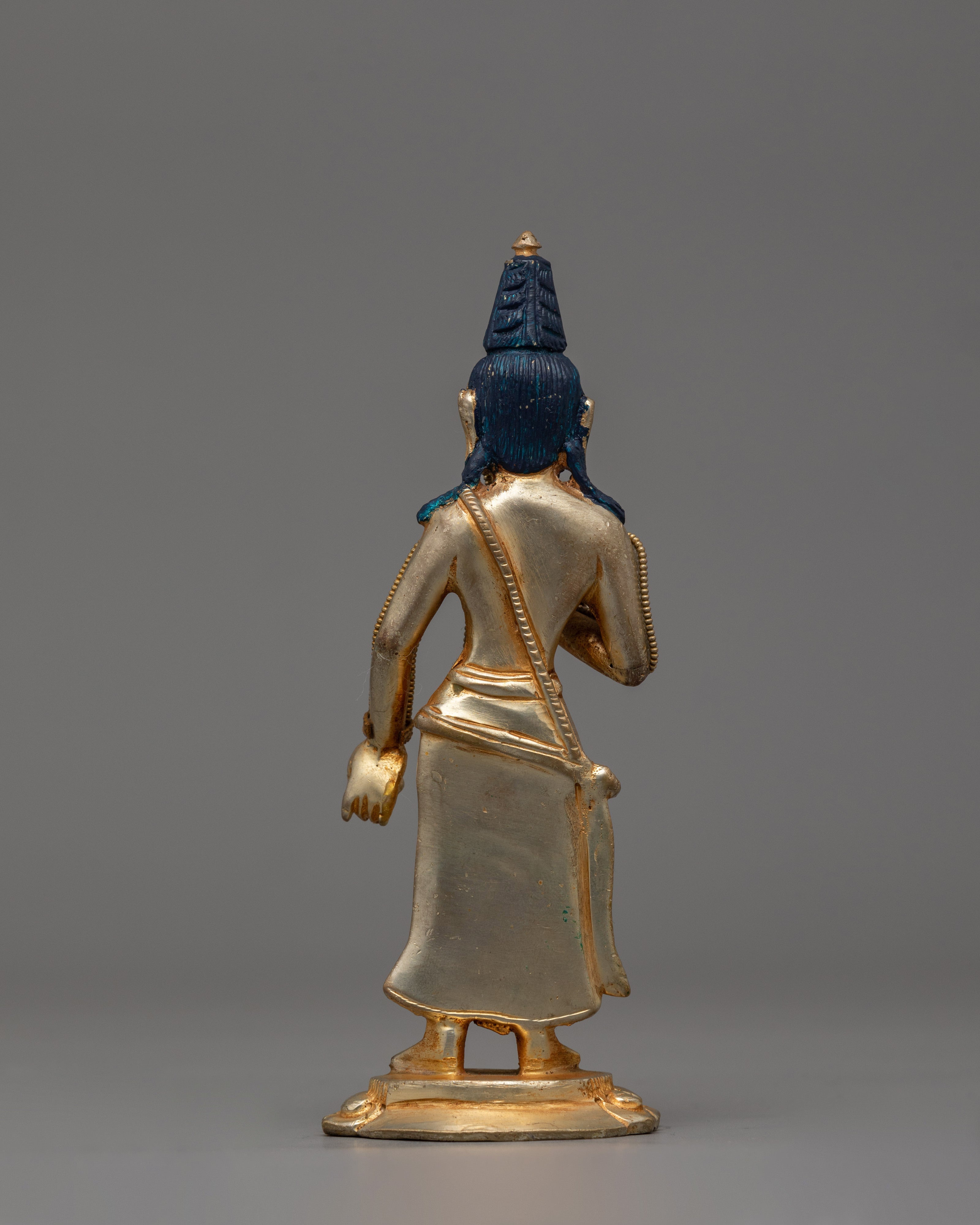 Maitreya Buddha with Crystal Body Statue | 24K Gold Gilded Sculpture