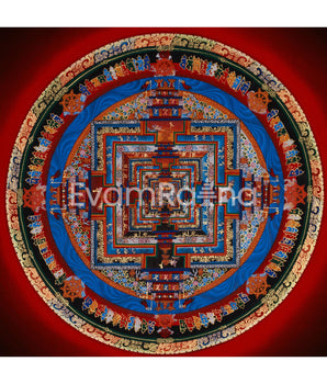 Kalachakra (Wheel of Time) Mandala Thangka | Journey Through Time and Enlightenment
