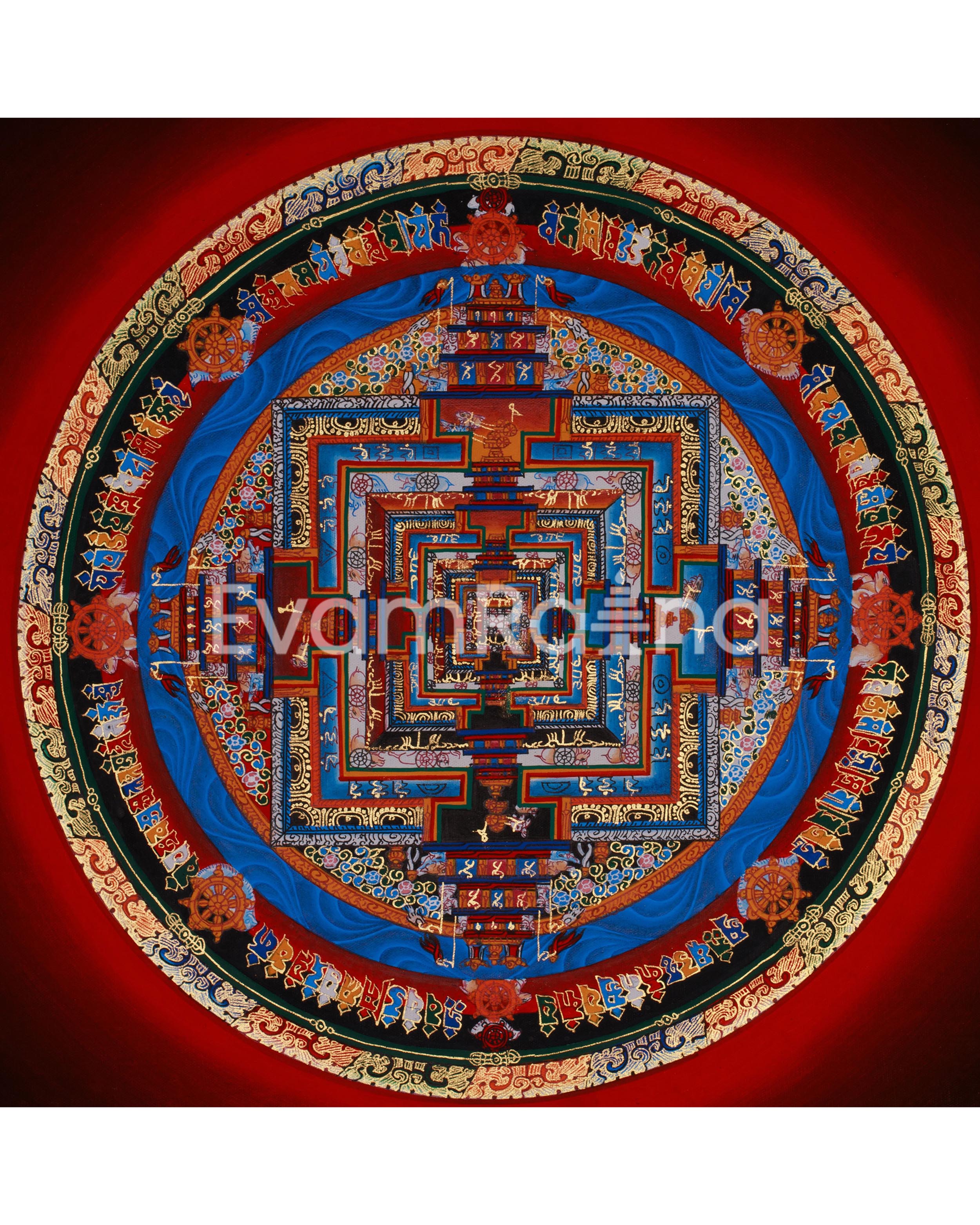 Kalachakra (Wheel of Time) Mandala Thangka | Journey Through Time and Enlightenment