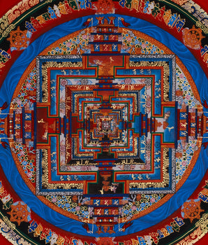 Kalachakra (Wheel of Time) Mandala Thangka | Journey Through Time and Enlightenment