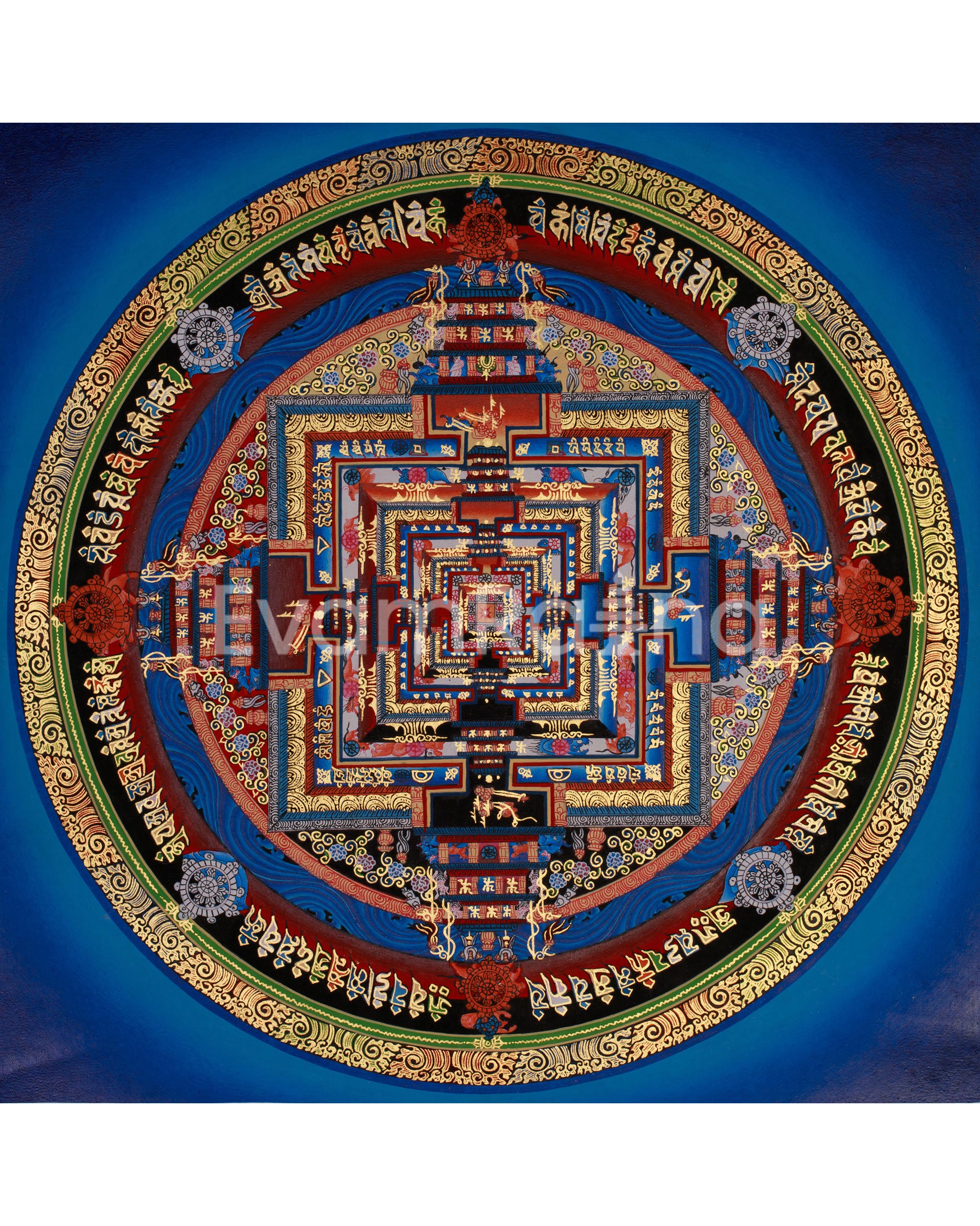 Mandala Kalachakra Thangka | Tibetan Buddhist Art of Cosmic Energy