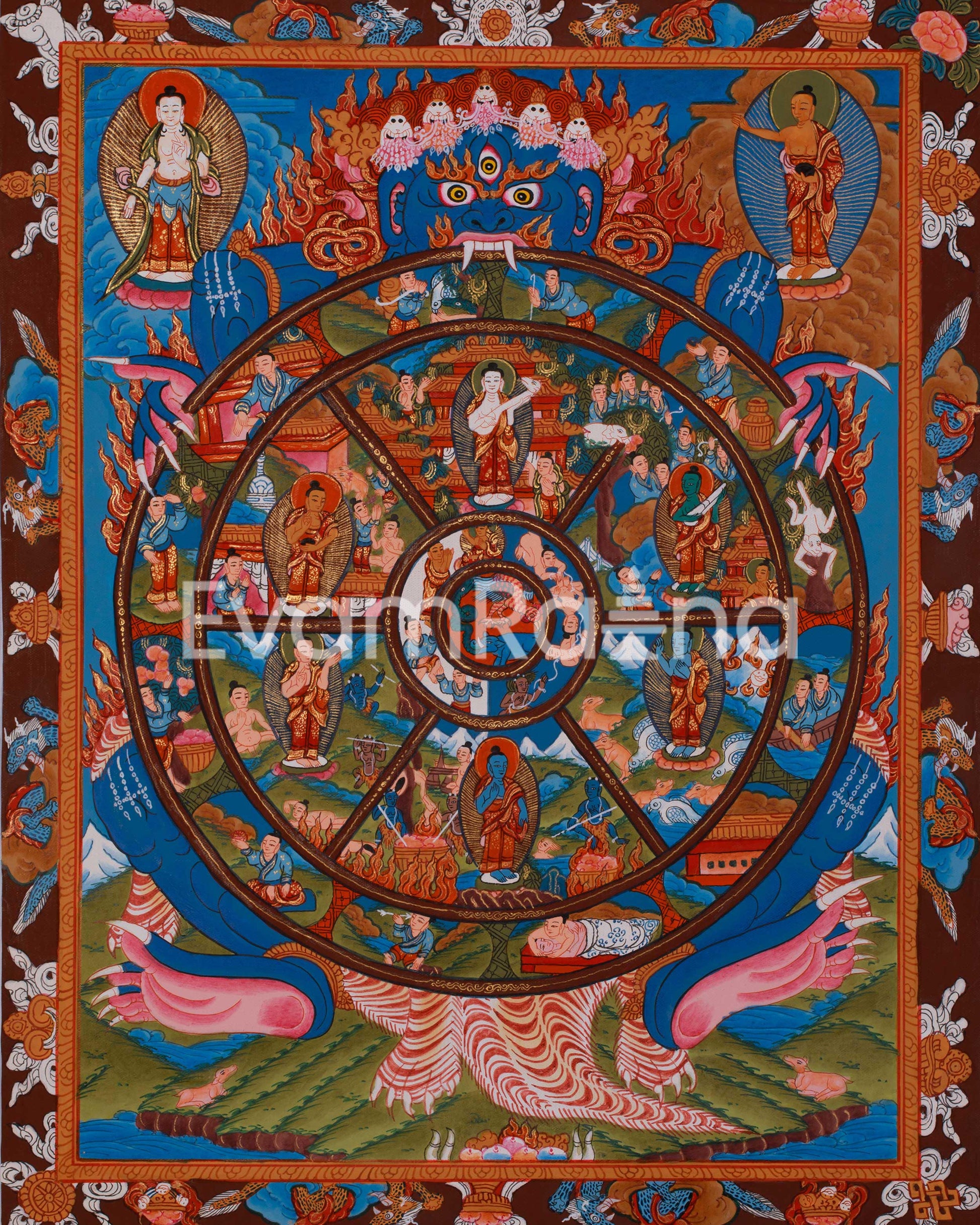 The Buddhist Wheel of Life Thangka