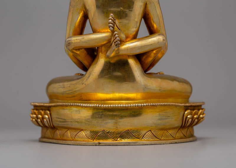 Handcrafted Samantabhadra Statue with Consort in Gold-Plated | Spiritual Shrine Art