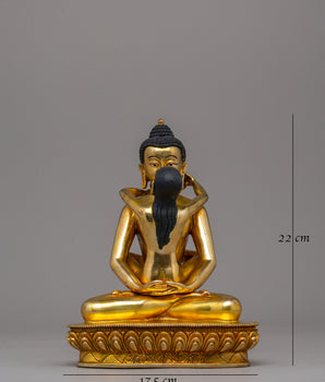 Handcrafted Samantabhadra Statue with Consort in Gold-Plated | Spiritual Shrine Art