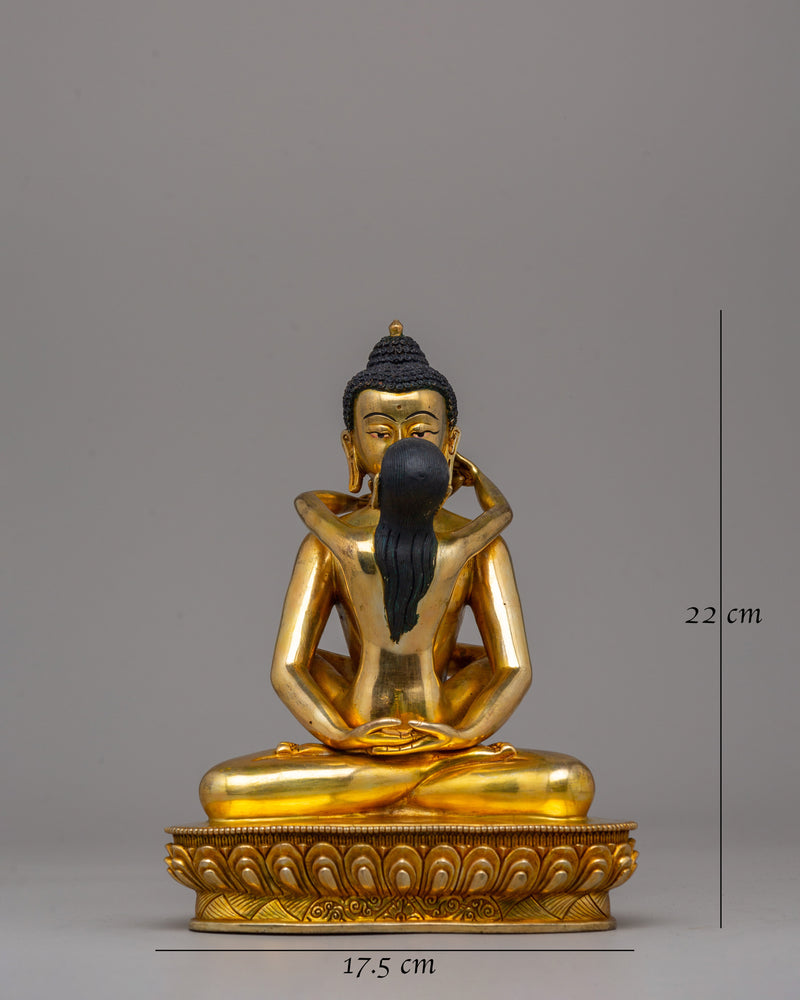 Handcrafted Samantabhadra Statue with Consort in Gold-Plated | Spiritual Shrine Art