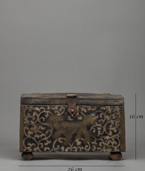 Traditional Iron Treasure Box with Copper | Spiritual and Decorative Use