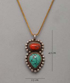 Sterling Silver Pendant with Coral | Spiritual Jewelry