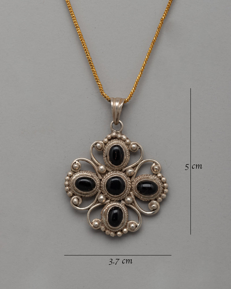 Sterling Silver Flower Design Pendant | Elegant Necklace Charm