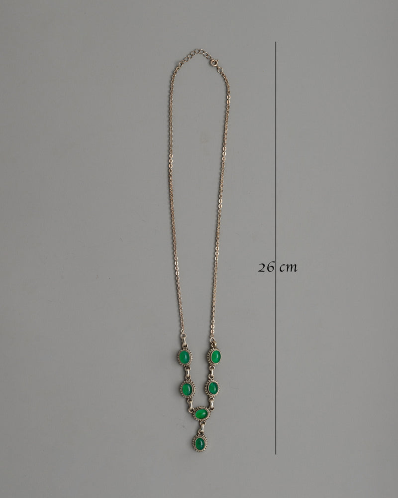 Sterling Silver Green Onyx Necklace | Timeless Handcrafted Elegance