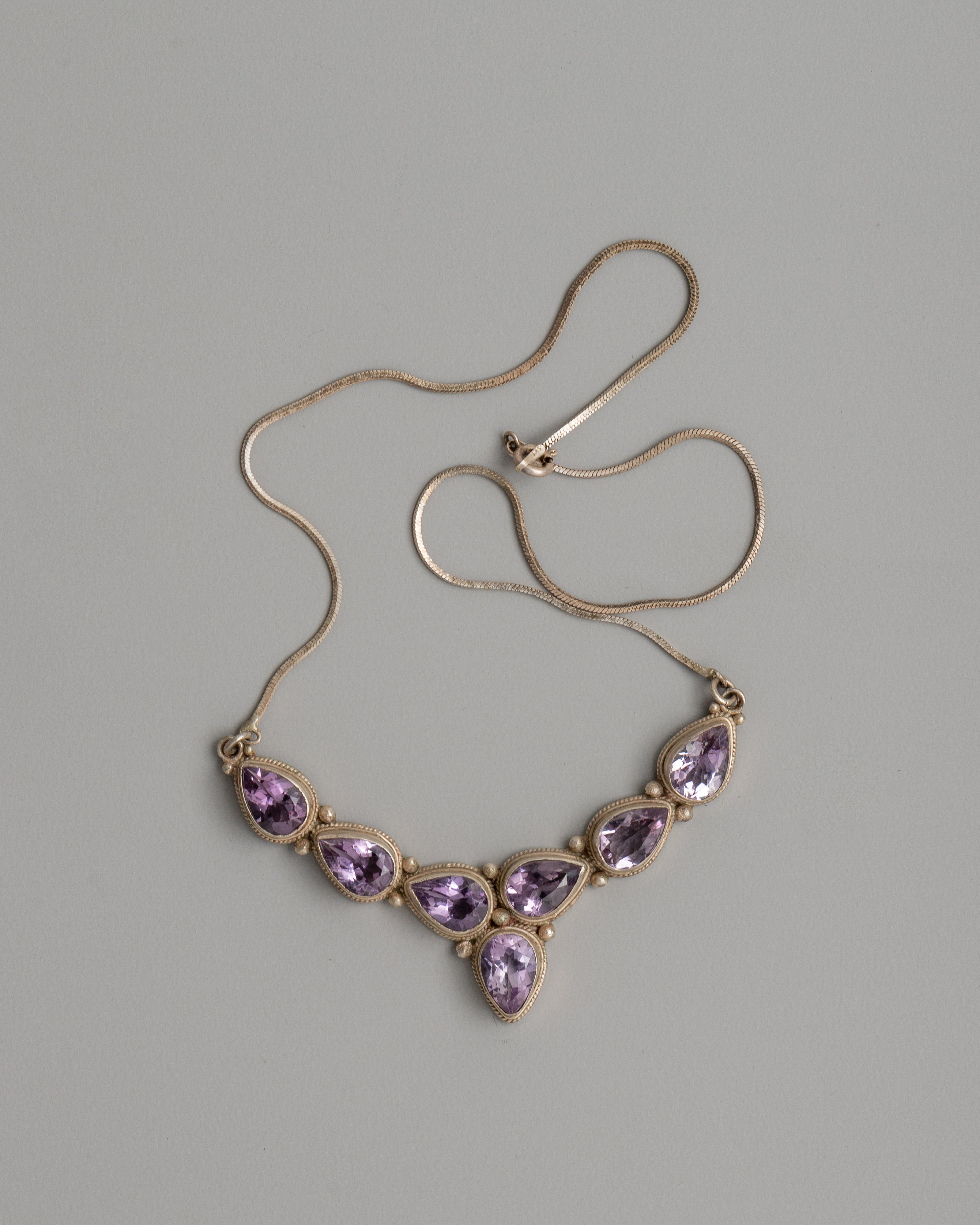 Sterling Silver Amethyst Necklace |  Perfect for Formal Styles