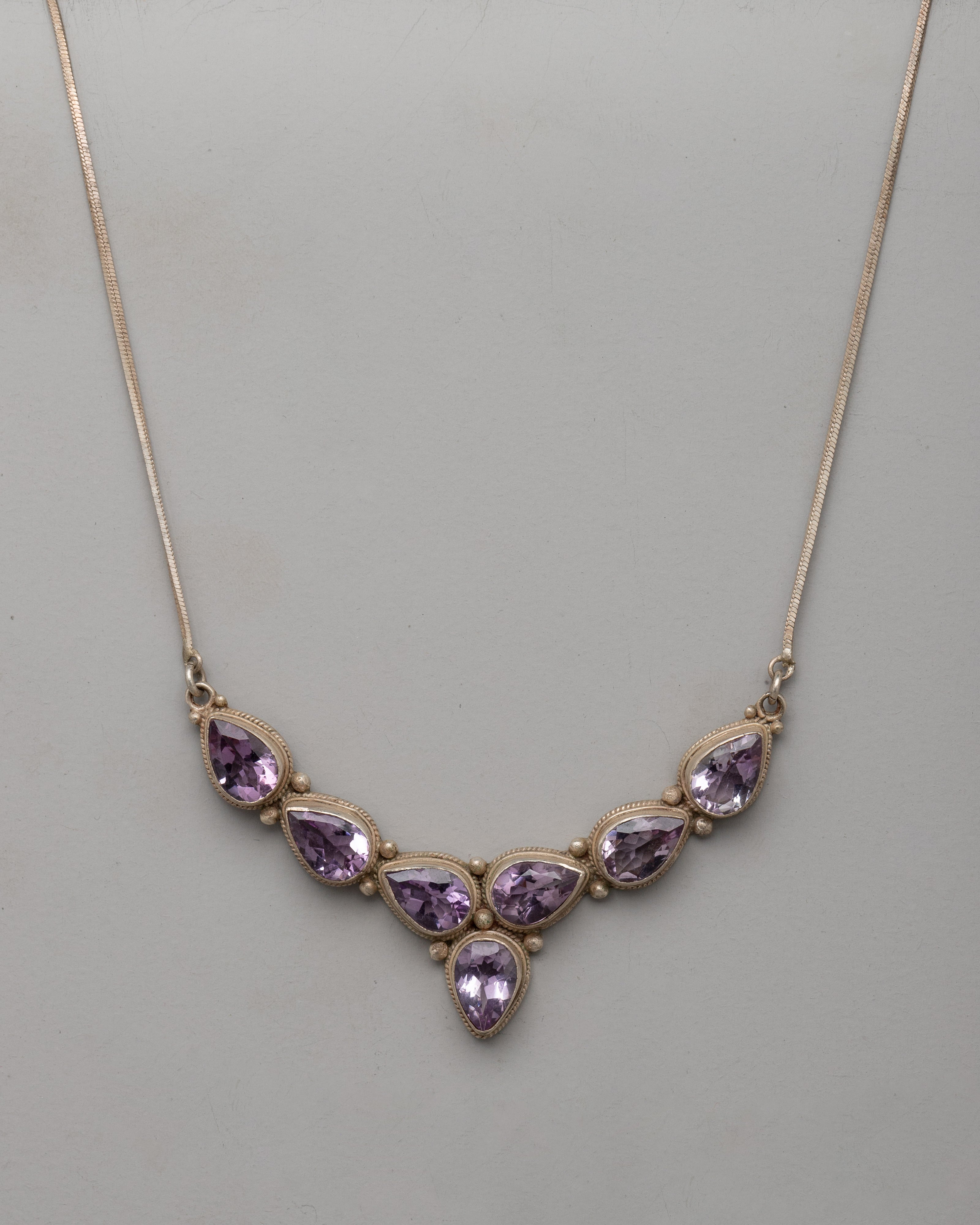 Sterling Silver Amethyst Necklace |  Perfect for Formal Styles