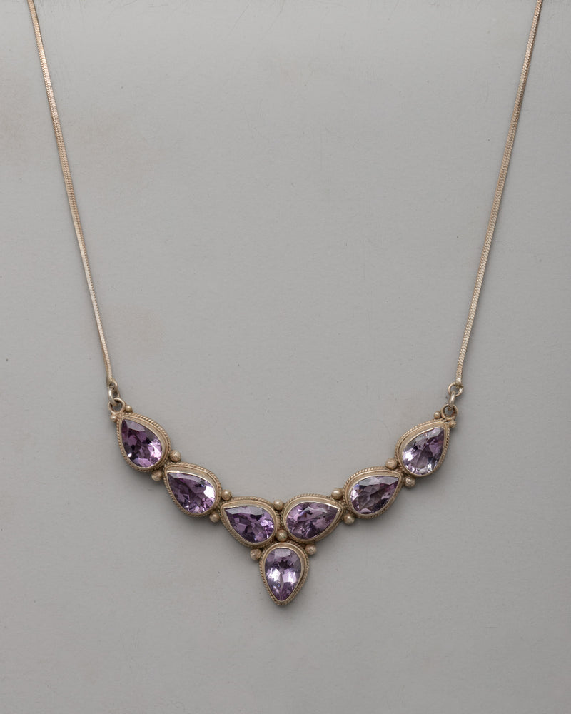 Sterling Silver Amethyst Necklace |  Perfect for Formal Styles