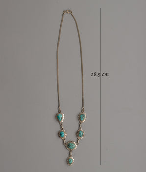Turquoise Silver Necklace | Red Coral Gemstone Pendant Necklace