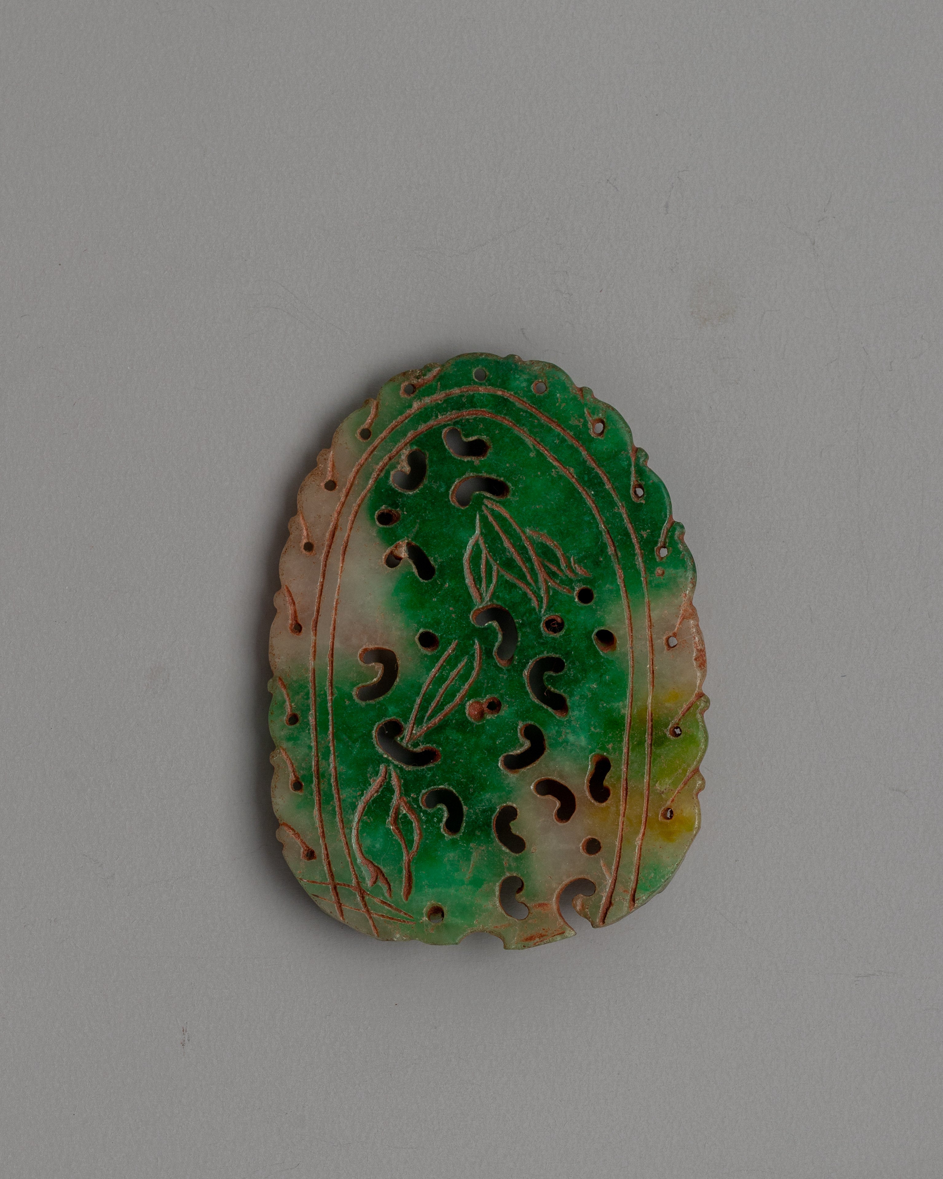 Green and White Jade Pendant | Unique Spiritual Jewelry