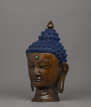 Bronze Buddha Head Statue | Perfect Spiritual Gift for Meditation Enthusiasts
