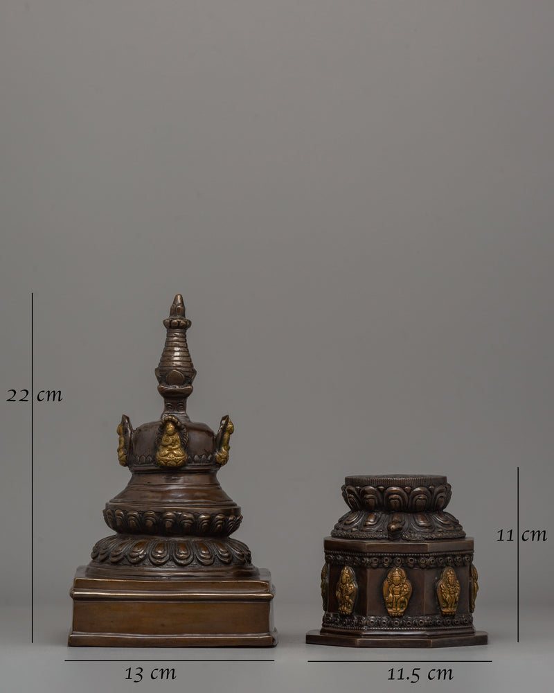 Stupa with Dharma Dhatu Statue | Sacred Statue for Enlightenment and Rituals