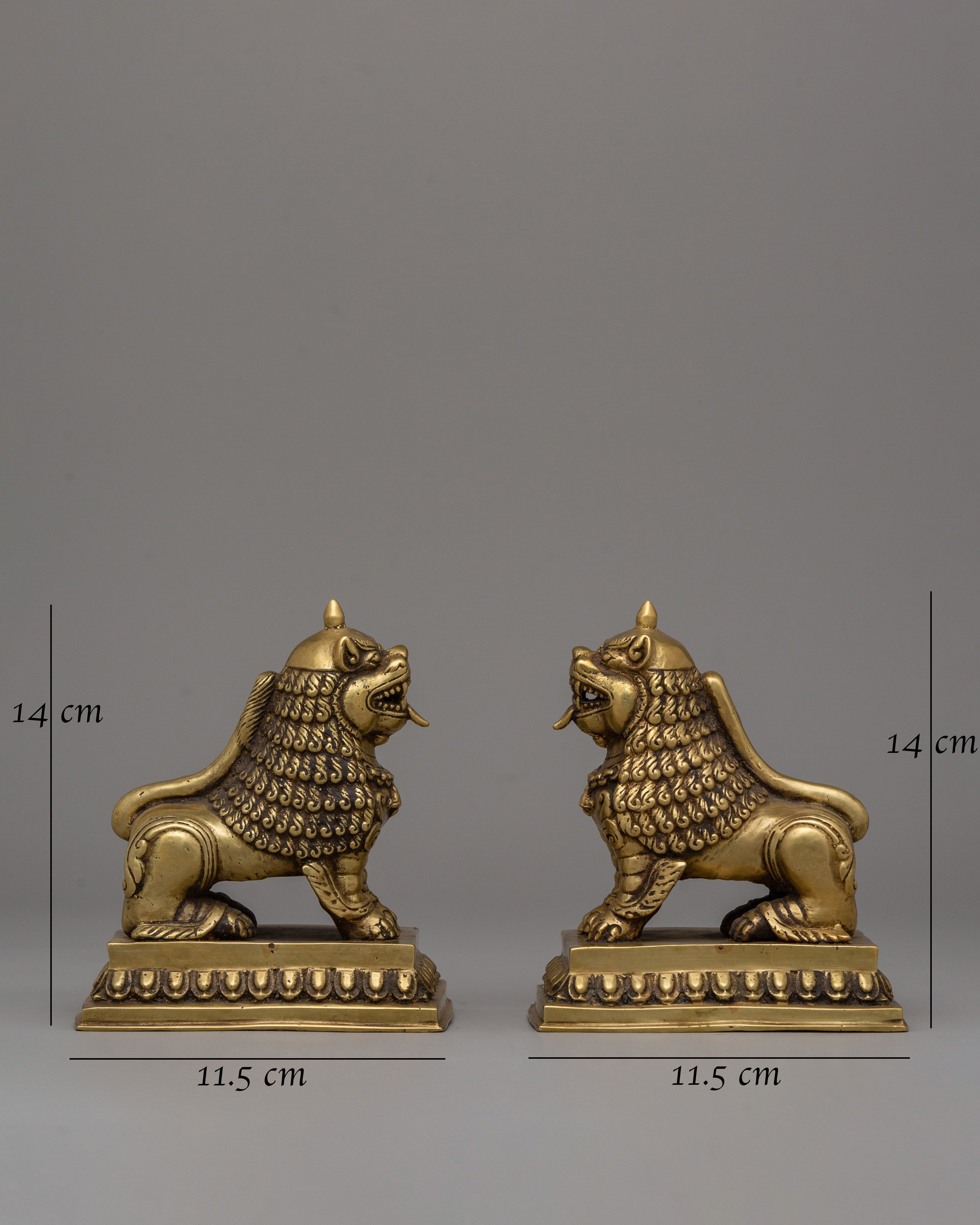 Pair of Guardian Lion Statue | Sacred Pair for Protection and Positive Energy