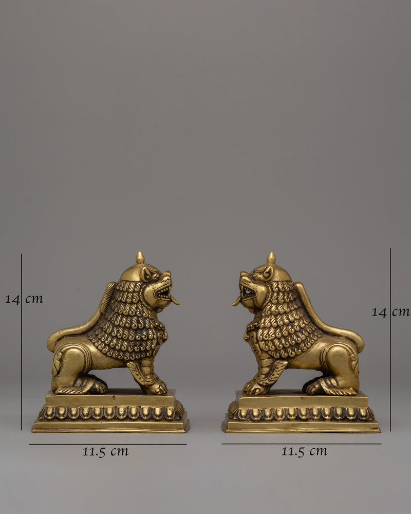 Pair of Guardian Lion Statue | Sacred Pair for Protection and Positive Energy