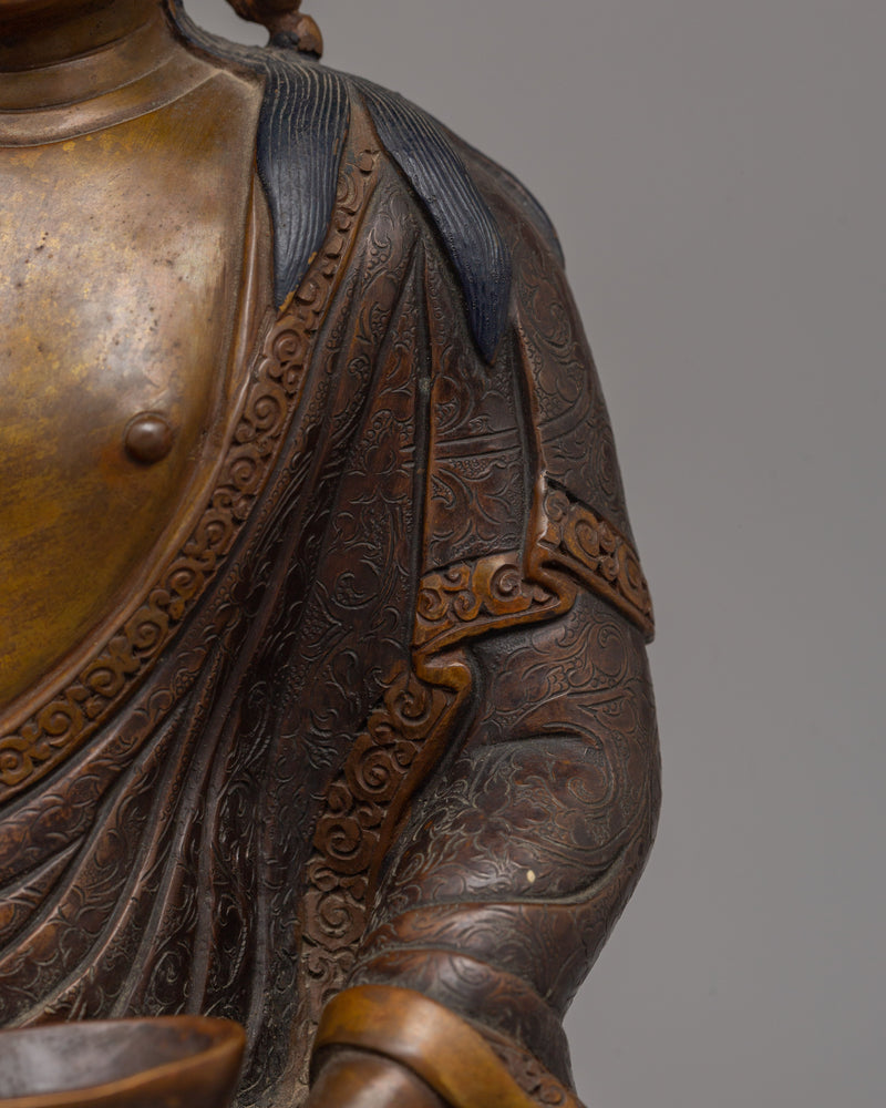 Oxidized Copper Classic Milarepa Statue | Traditional Buddhist Decor for Enlightenment and Serenity