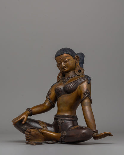 Copper Statue Parvati | Hindu Goddess of Devotion and Harmony for Home Decor