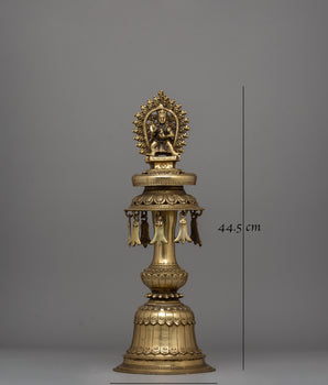 Decorative Panas Lamp Set (Pair) | Traditional Brass Lamps for Home and Temple Decor