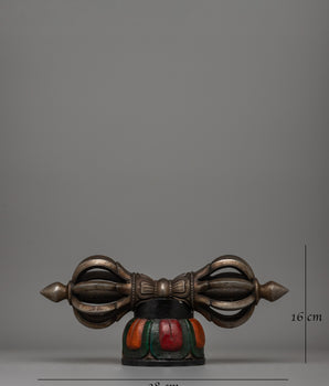 Iron Vajra with Wooden Base |  Rituals and Spiritual Decor