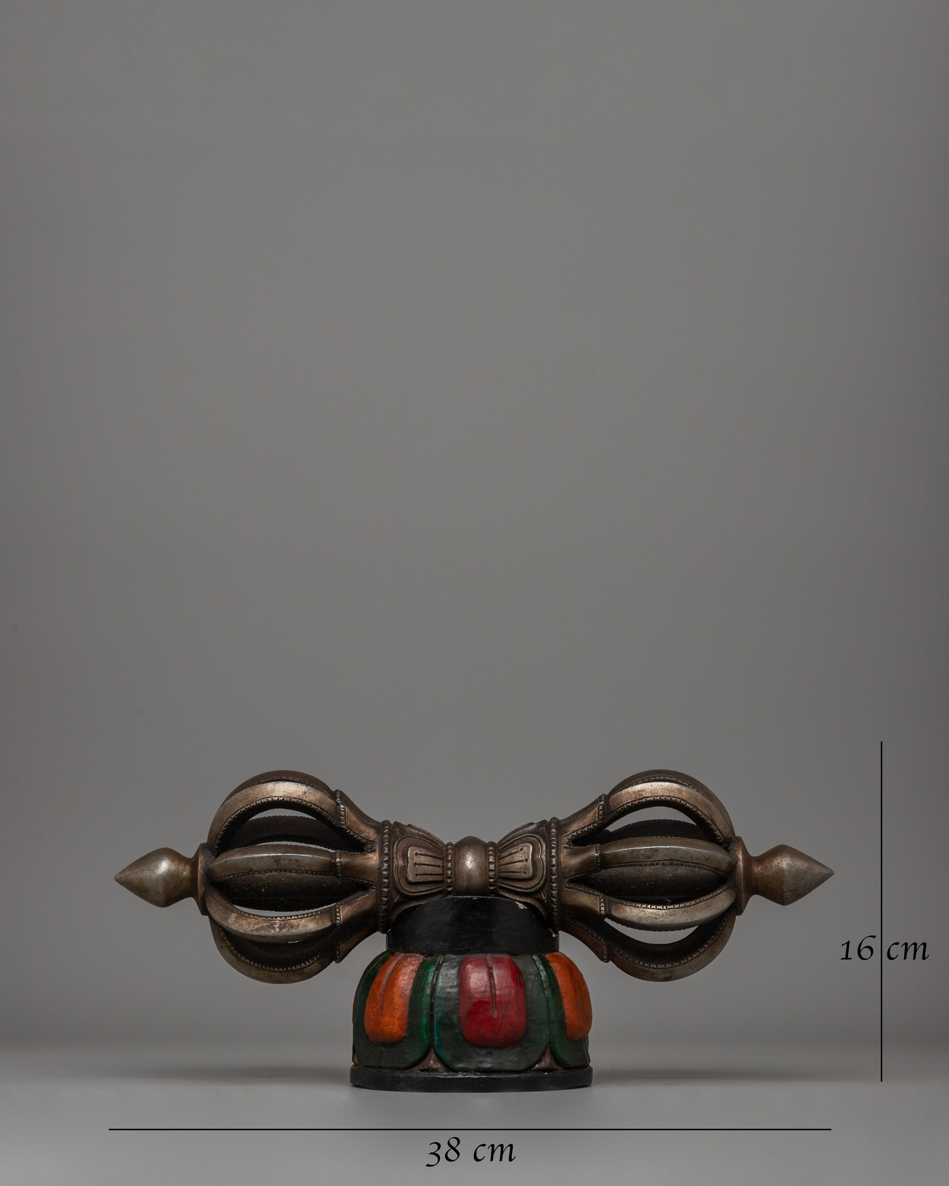 Iron Vajra with Wooden Base |  Rituals and Spiritual Decor