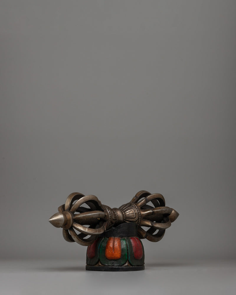 Iron Vajra with Wooden Base |  Rituals and Spiritual Decor