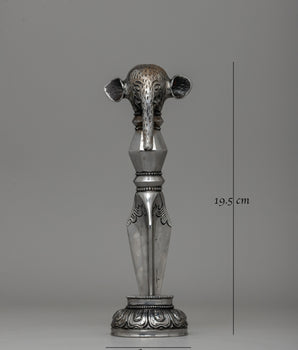 Hand-Carved Iron Elephant-Headed Phurba for Ritual Use |  Spiritual Practices