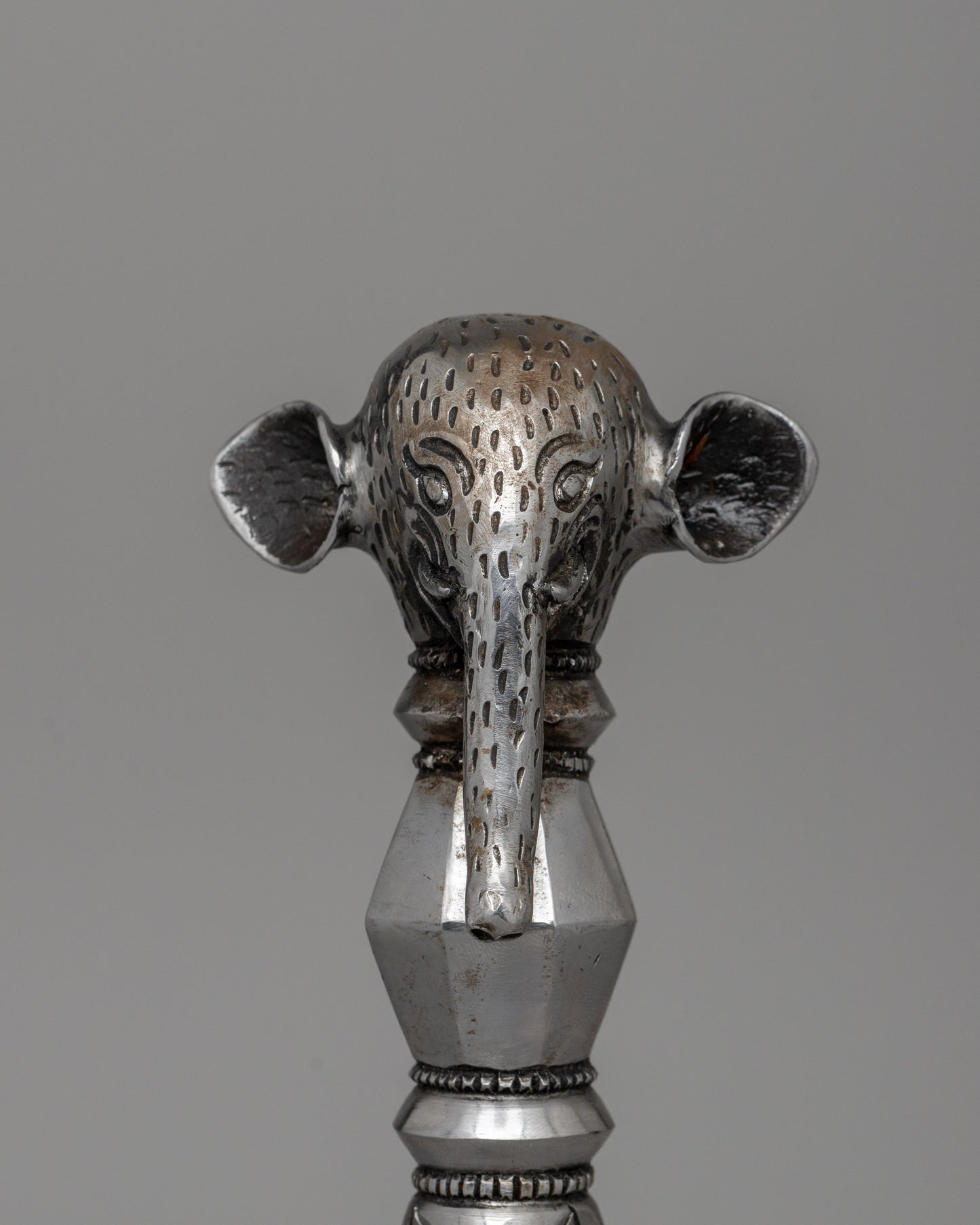 Hand-Carved Iron Elephant-Headed Phurba for Ritual Use |  Spiritual Practices